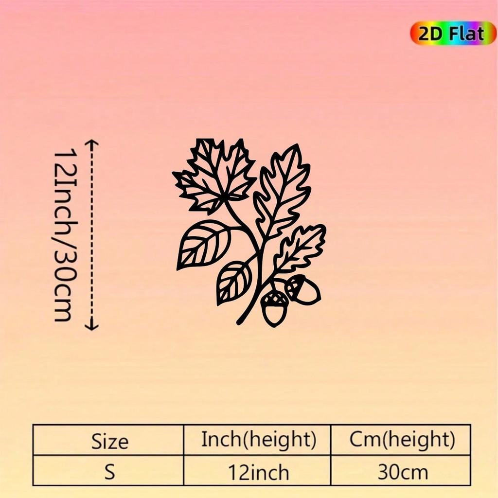 Metal Oak Leaf Wall Art Rust Resistant Iron Sculpture Garden Fence Outdoor Decor Home Accent