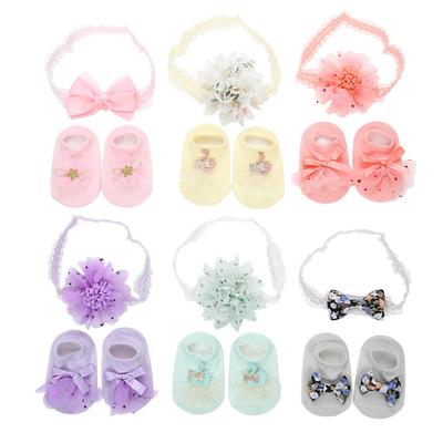 Calcetines de malla europeos y americanos para bebé, transfronterizos, de caramelo, de princesa, lindos, para niños, set de diadema