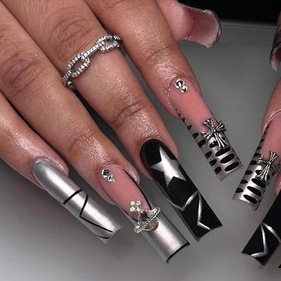 Super Long Ballet Manicure Nail Piece European and American Croxin Cross Nail Manicure Piece Nail Piece Nail Sticker