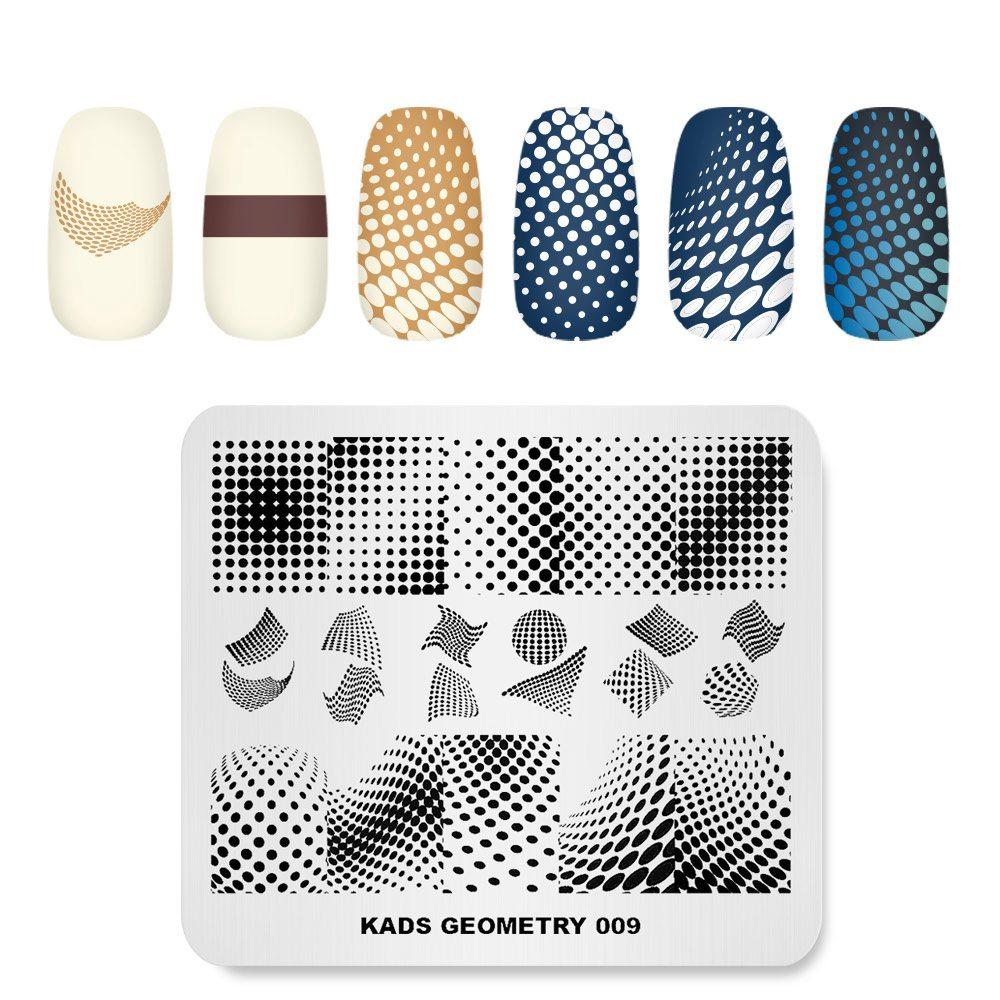 kads Nail Stamping Plates Geometry 009 3D Geometric Pattern Nail Design Stamp Nails Tools Templates