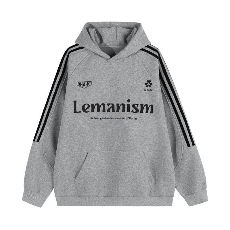 Свитшот с капюшоном в полоску LEMANISM S