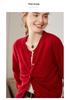 Women's Cashmere Knit Cardigan - Long Sleeve, Loose Fit, Round Neck, Versatile for Autumn/Winter Commutes