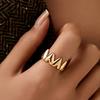 18K Gold Plated Heavy Metal Unisex Ring with High Texture - Eco-Friendly European & American Style