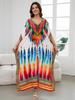 European-American Cotton Tie-Dye Beach Dress: Loose Robe & Bikini Cover-Up