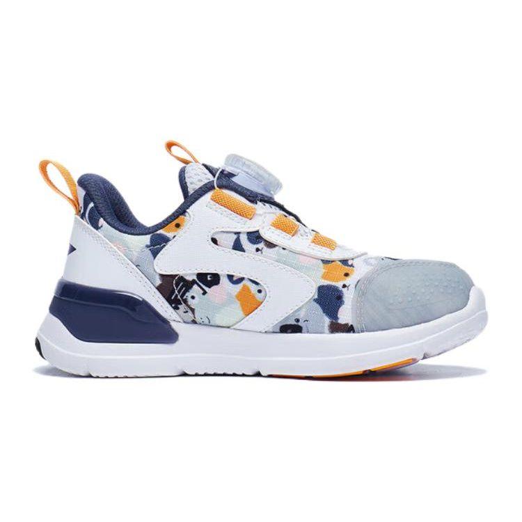 Li Ning Childrens Shield Comfortable Casual Non-Slip Wear-Resistant Casual Shoes Kids sneakers White Blue YKNT076-5