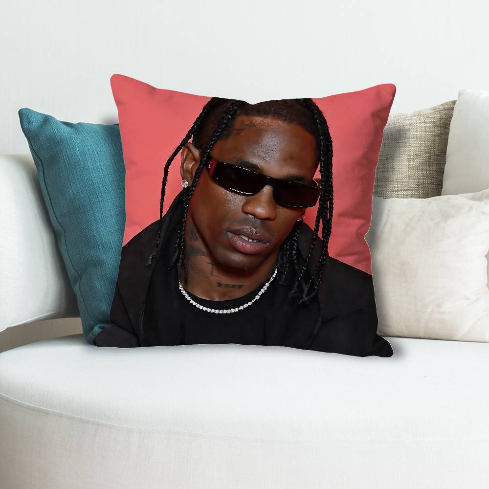 TTravis SScott Singer Pillow Cases for Bedroom Living Room Sofa Home Decor Polyester Cushion Cover with Zipper