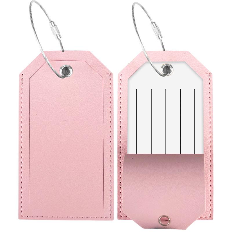 Leather Luggage Tag Custom Wire Lanyard Boarding Pass with Paper Card Leather Pu Luggage Tag Custom Oem