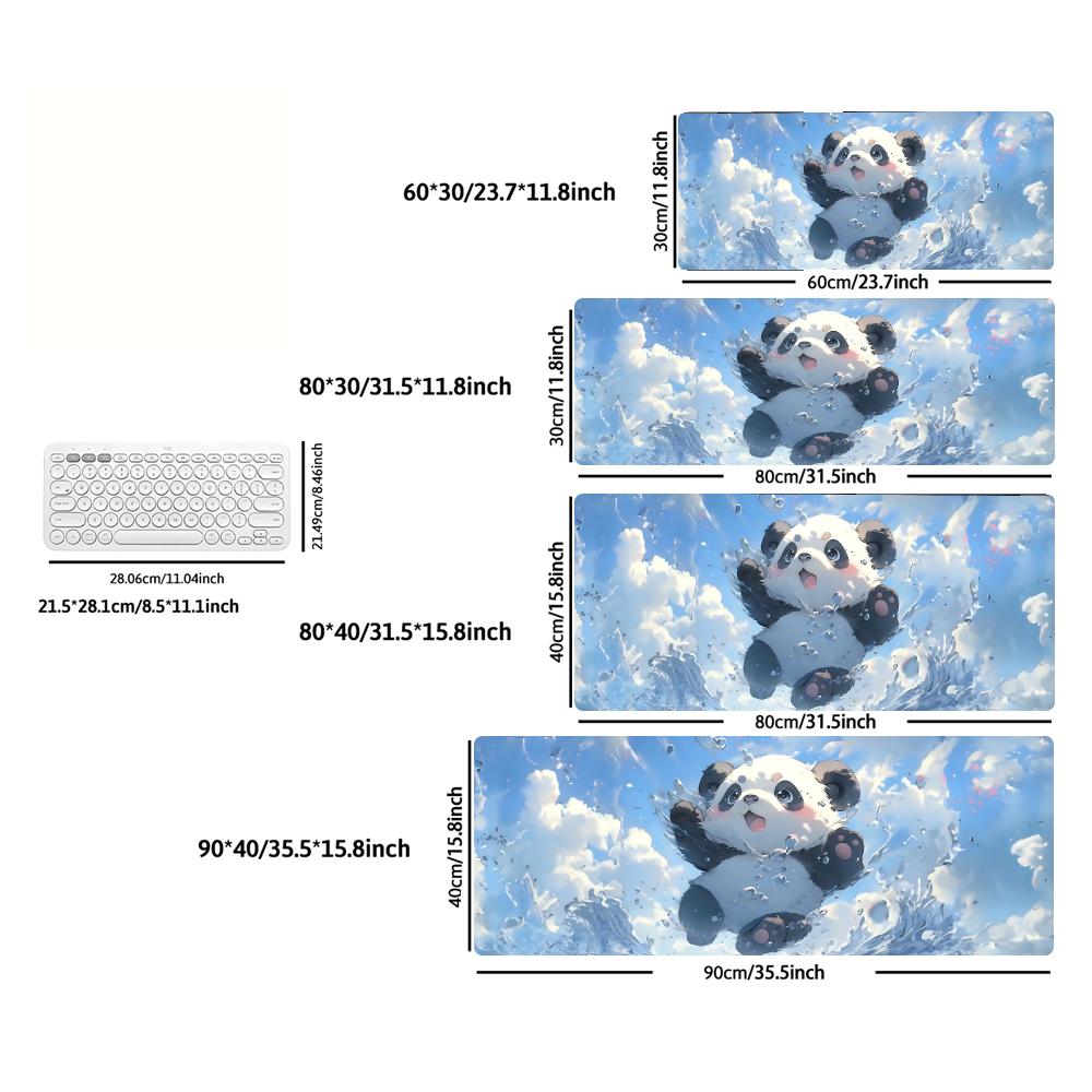 Large XXL Deskmat Cute Sleeping Cat Panda Cartoon Anime Art Mouse Pad Non-Slip Rubber Computer Keyboard Gaming Desk Mouse Mats