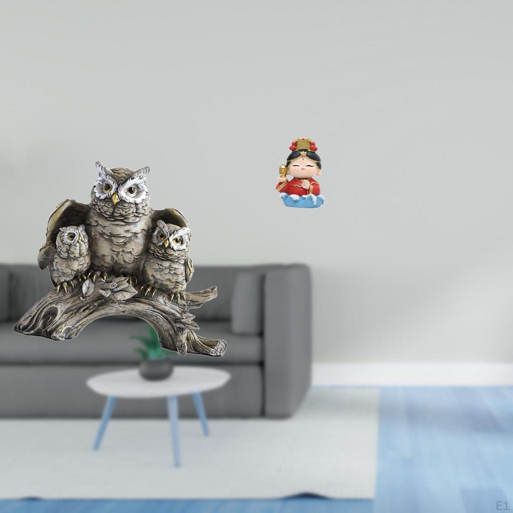 Modern Owl Figurine Sculpture Tabletop Ornament for Living Room Office Bedroom Cabinet Decor