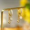 Korean-Style Elegant Rhinestone Ball Earrings - Versatile, Fashionable, and Ultra-Shiny Design.