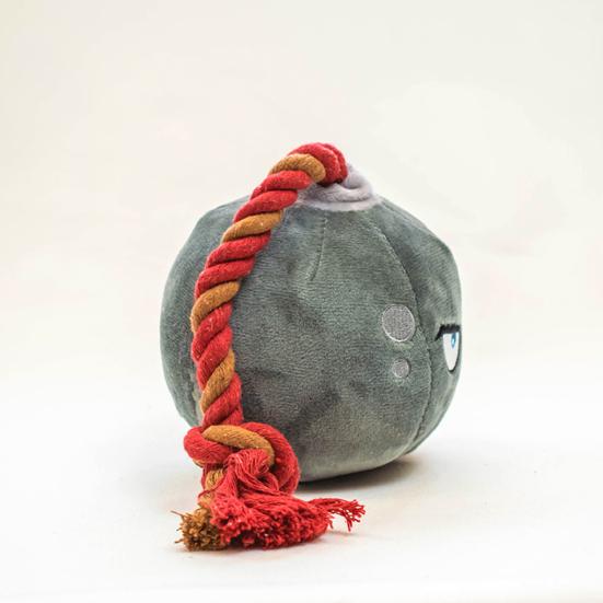 Plush Bombs Dog Chew Toy Bite Resistant Squeaky Stuffed Cartoon Bombs Cotton Rope Toy Stress Boredom Relief Dog Teething Interactive Toy