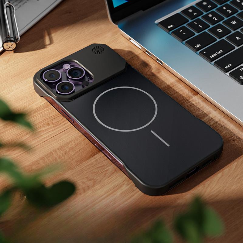 Apple 16 Simple Frameless Mobile Phone Case 11 Suitable for Thin Circle Magnetic Absorption AG Matte IPhone 15 Anti-fall Case 13/14