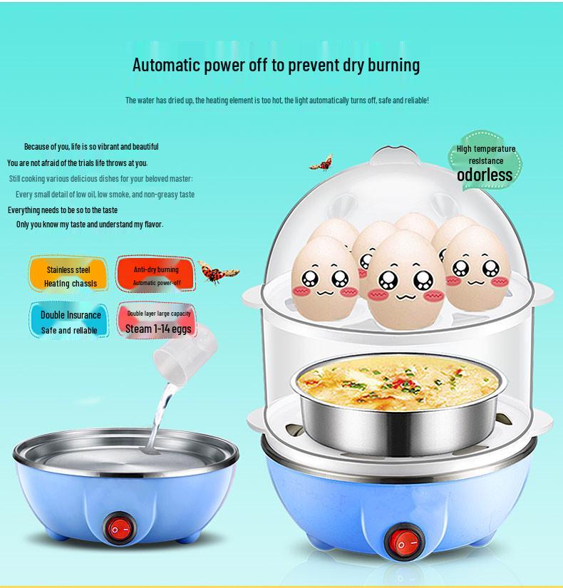 Mini Multi-Functional Egg Steamer with Automatic Power-Off for Household Use