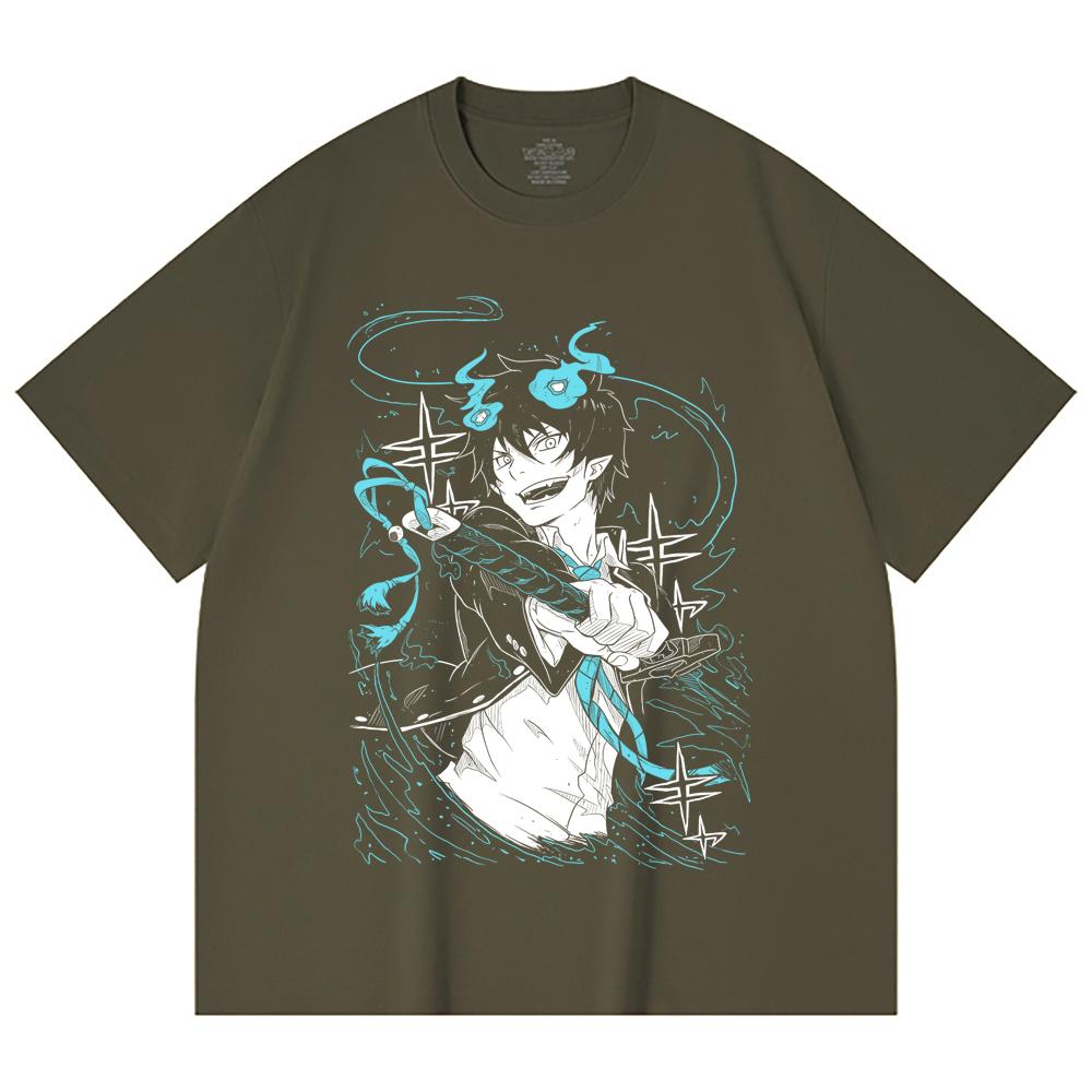 230 Gsm 100% Cotton Blue Exorcist V1 Rin Print Unisex Heavy Cotton T Shirt