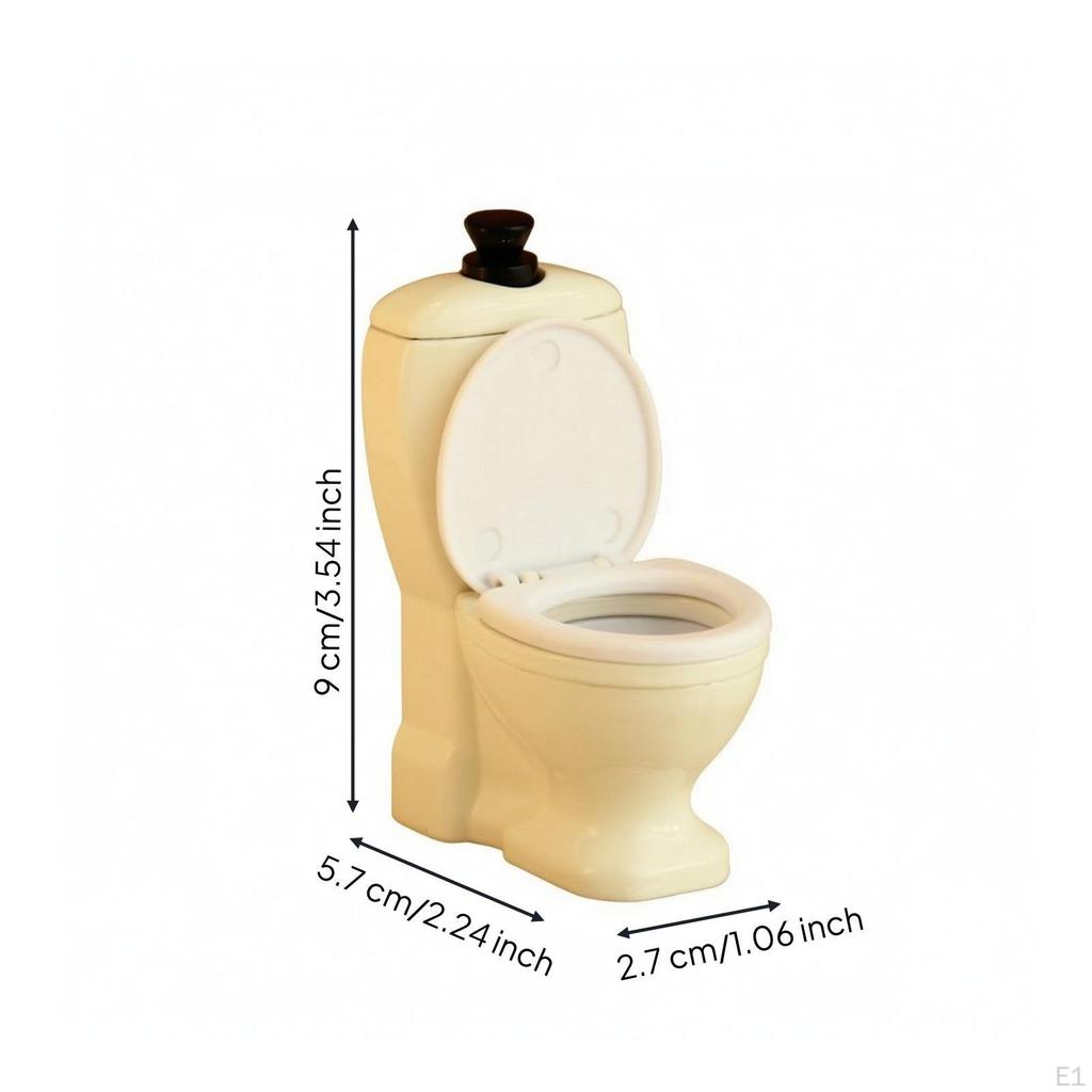 Miniature Toilet Compact Dollhouse Lightweight for Children