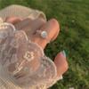 17KM 2 stk/sett Koreansk Shell Opal Ring for kvinner Vintage Rice Bead Finger Ring Tilbehør Smykker