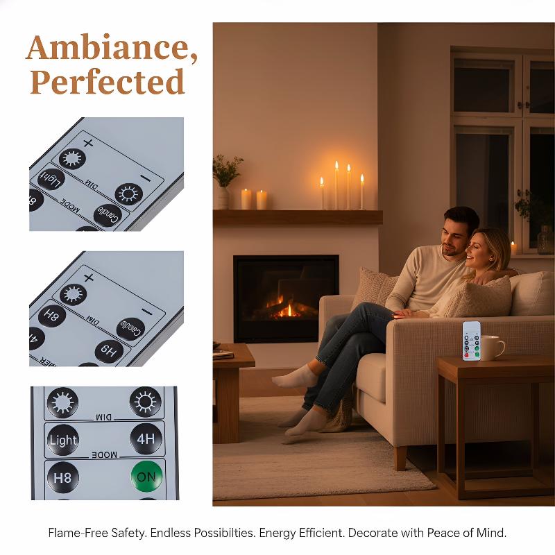 LED Candle Remote Control 10-Key Battery Operated Remote Control With Timer For Realistic Flameless LED Candles Events Tealight