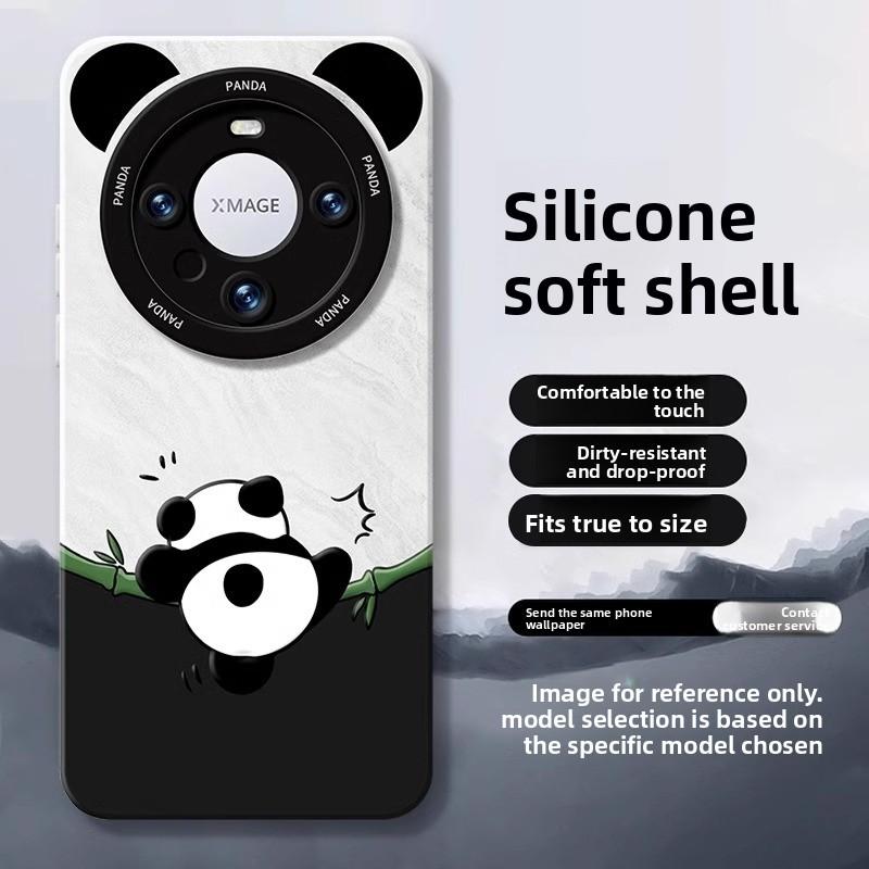 Huawei Mate80 Pro Phone Case 70 Cute Panda Mate60 Silicone 50 Soft Case 40 with Stand 30 Protection