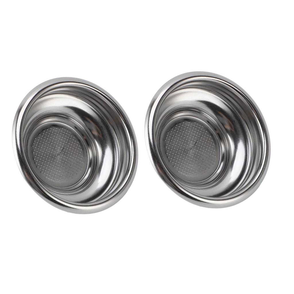 2PCS Portafilter Filter Basket Stainless Steel 1 Cup Coffee Portafilter Basket for 58mm Portafilter