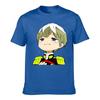 Unisexs Cotton Tshirt with Anime Chibi Officer Print Casual Short Sleeve Tees for Anime Fans