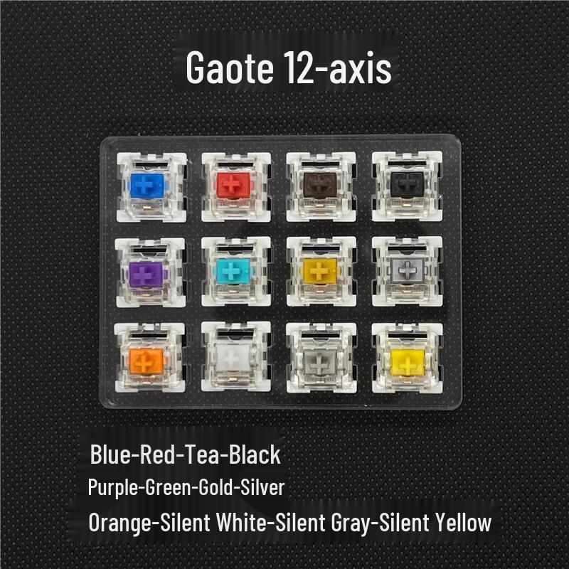 Gateron Dustproof Mechanical Keyboard Switch Tester: Blue, Red, Brown, Black, Purple, Green, Gold, Silver, Orange, White, Gray, Yellow.