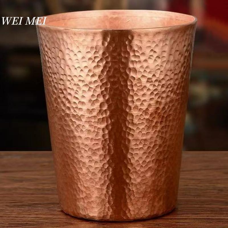 Multiple Sizes Vintage Copper Coffee Mug,Outdoor Water Juice Cup Handcrafted Hammer Texture Home use Drinking Tea Cup Tableware