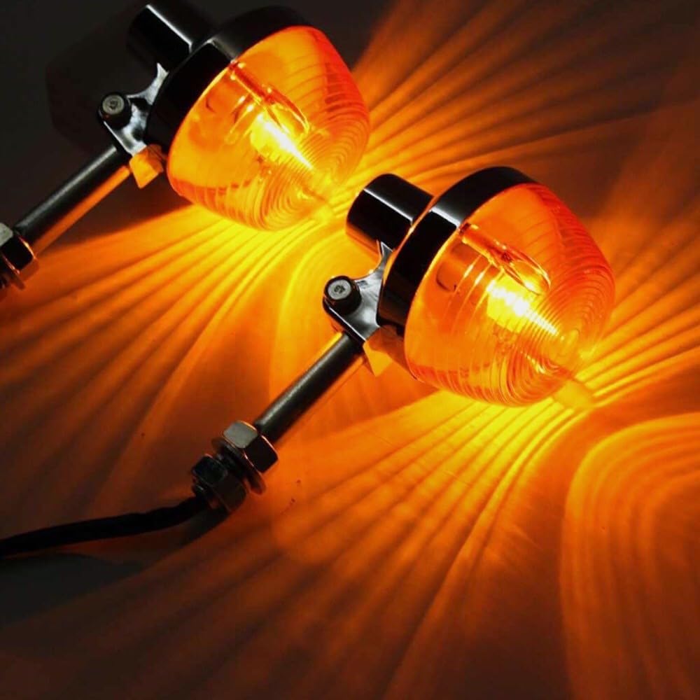 Kanoan Motorcycle Turn Set of Long High for and American Monkey Signals, CB, 12V, 4, Stay, Brightness, Orange/Amber, Universal, CB250T, CB400F, CL350,