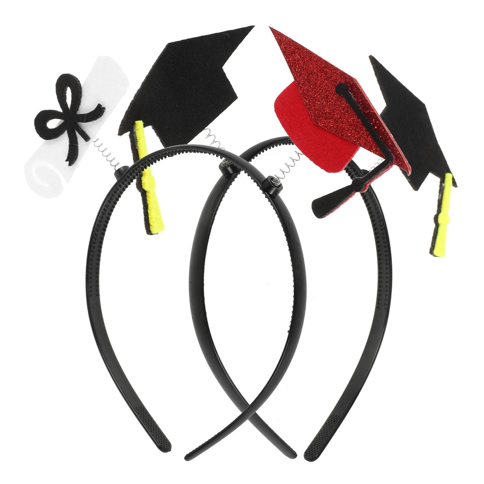 2 Pcs Graduation Cap Headband Mini Bachelor Cap Hairpin Graduation Hat Preschool Graduation Accessories Photo Props Graduation 17.00X11.00X0.70CM