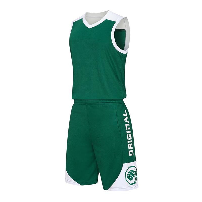 Men's Summer New Style Breathable Basketball Suit with Logo and Color Print