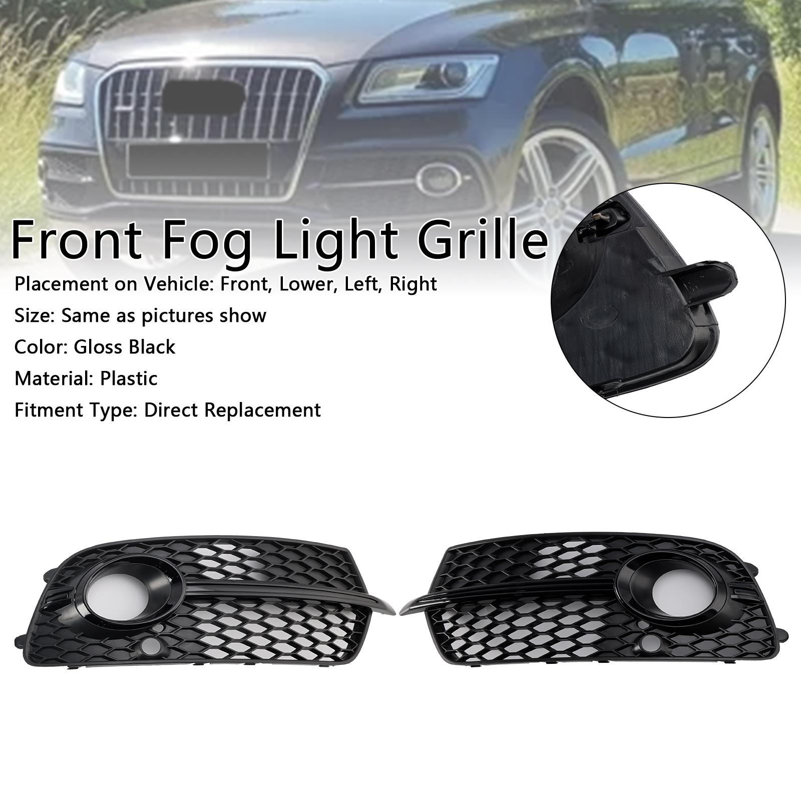 

Front Bumper Fog Light Grill Grille 8R0807682N 8R0807681S Fit Q5 S-Line SQ5 2013-2017 Black