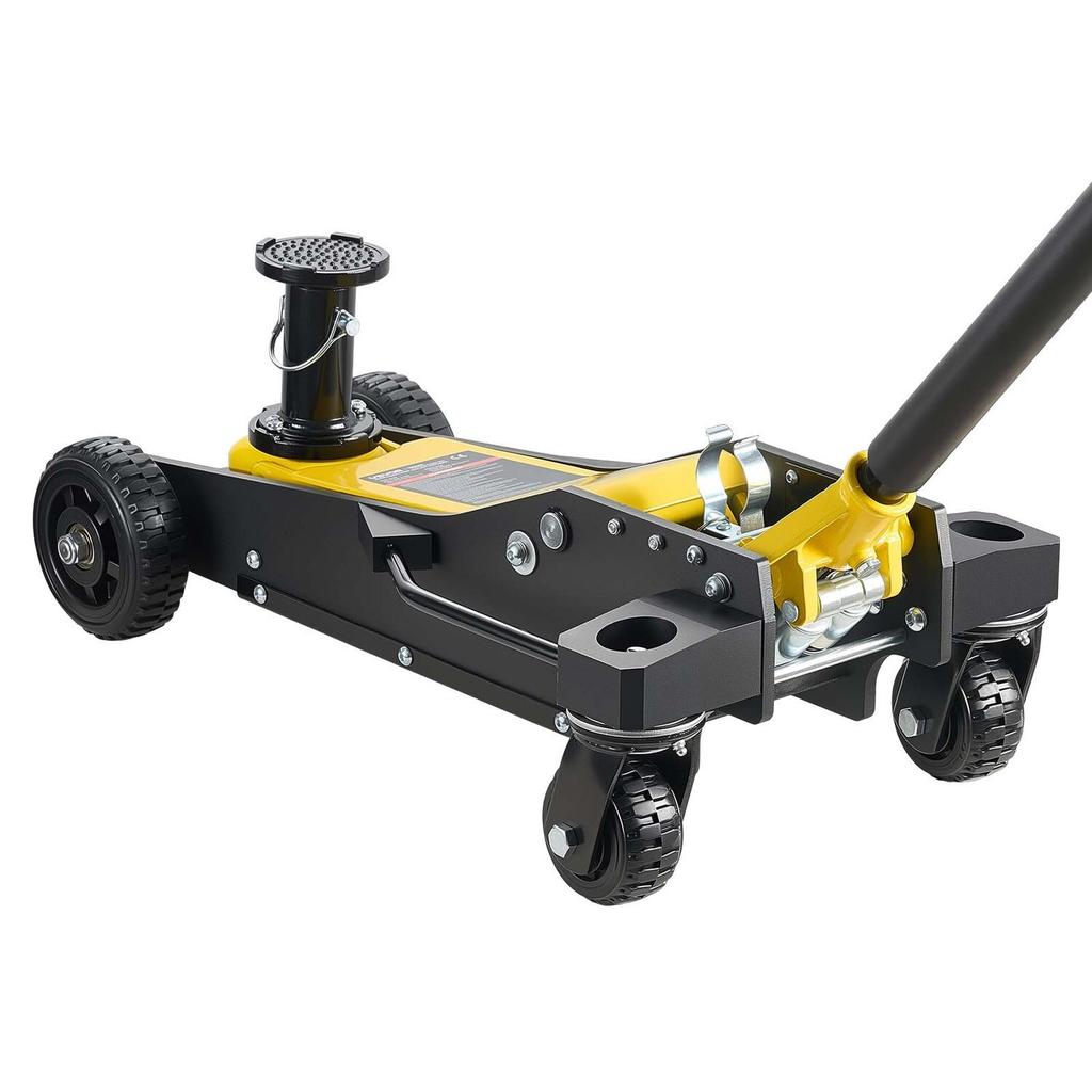 Floor Jack, 3 Ton Capacity, Aluminum & Steel Racing Floor Jack with Dual Pistons Quick Lift Pump & Extension Post, Hydraulic Trolley Car Lift for