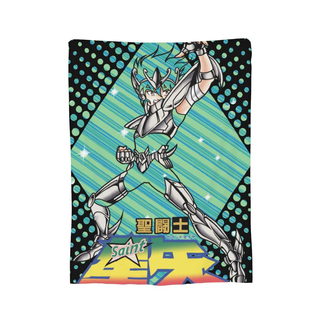 Knights Of The Zodiac Anime Fleece Throw Blanket Saints Seiyas Blankets for Bedding Office Super Warm Bed Rug,