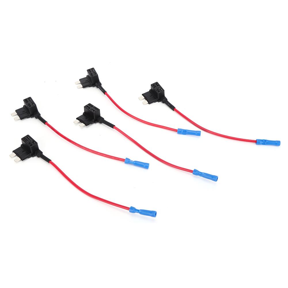 5Pcs Car Additional Circuit Medium Standard Blade Fuse Box Block Holder