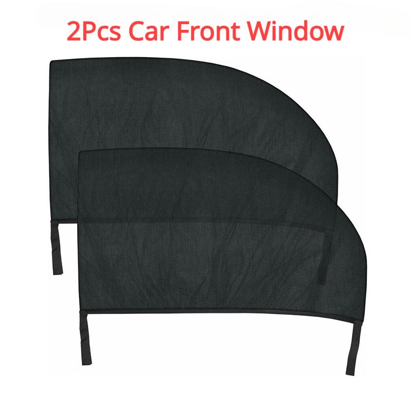 2Pcs Car Window Sunshade Mosquito Prevention UV Protective Breathable Mesh Side Window Sun Shade Cover Car Exterior Accessories