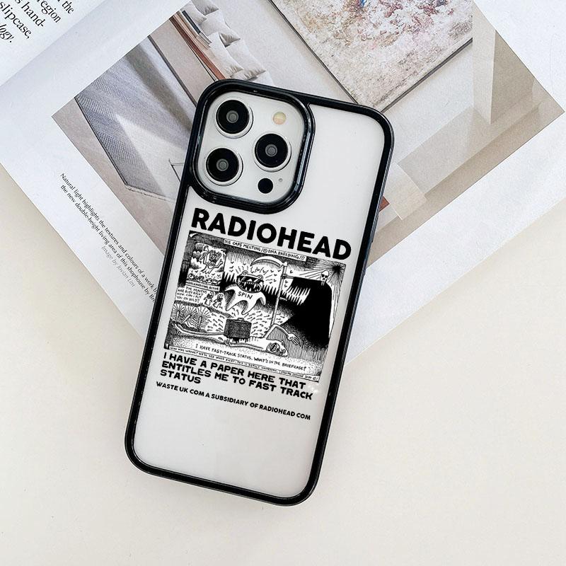 Transparente Handyhülle mit Radiohead-Motiv für iPhone 14, 12, 11, 13 Pro Max, X, XR, XS, SE (2020), 7, 8 Plus