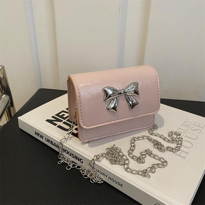 Solid Color Bowknot Single Shoulder Crossbody Square Bag Women Gift Fashion
