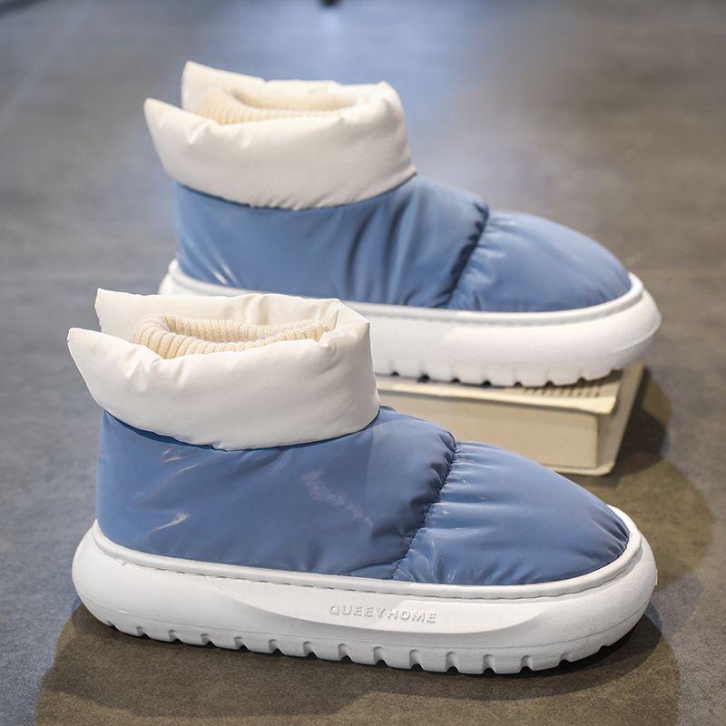 Kinder Schneestiefel Jungen Schuhe wasserdicht und rutschfest Winter Baumwollstiefel gefüttert und verdickt große Baumwollschuhe mit integriertem Fell für Mädchen