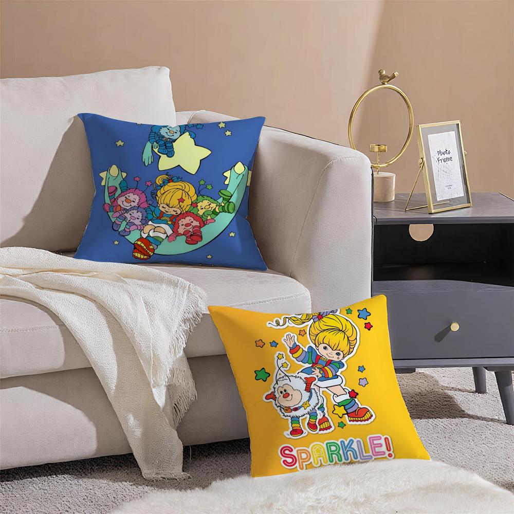 Fantasy Cute RRainbows BBrite Cushion Cover Pillowcase Short Plush Invisible zipper Room Sofa Cushion Cover