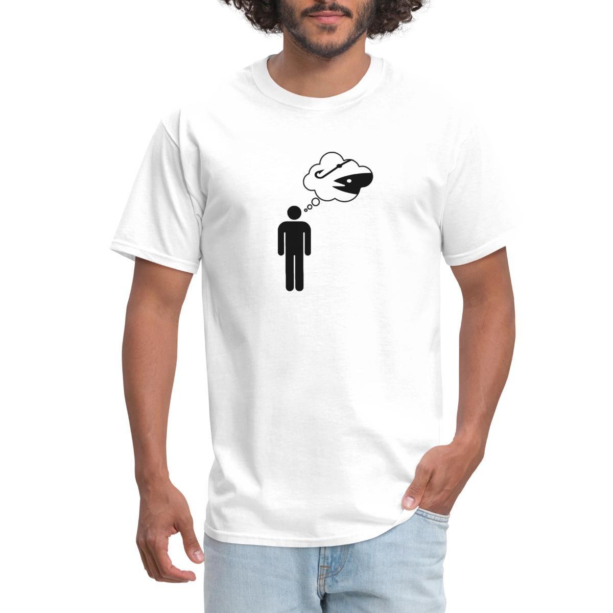 Thinking About Fishing Funny Men s T-Shirt XL