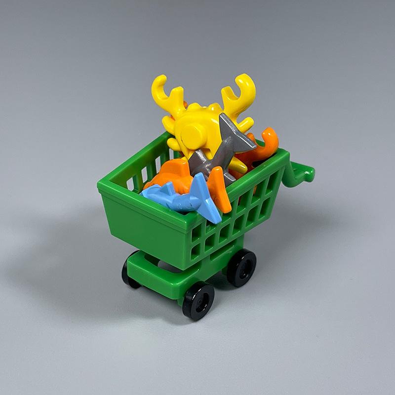 MOC City Food Building Blocks Vegetable Fruit Banana Pizza Chicken Dessert Wine Glass Printed Accessories Bricks Kids Toys N11