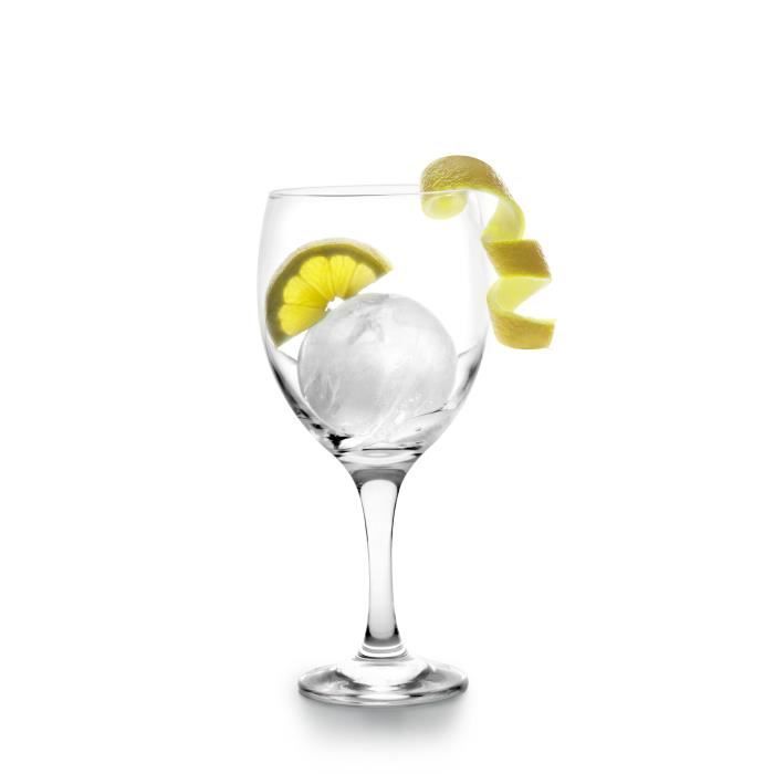 Ibili 870550 Lot de 2 Moules pour Boules de Glace Gintonic's Plastique/Silicone Taille XXL