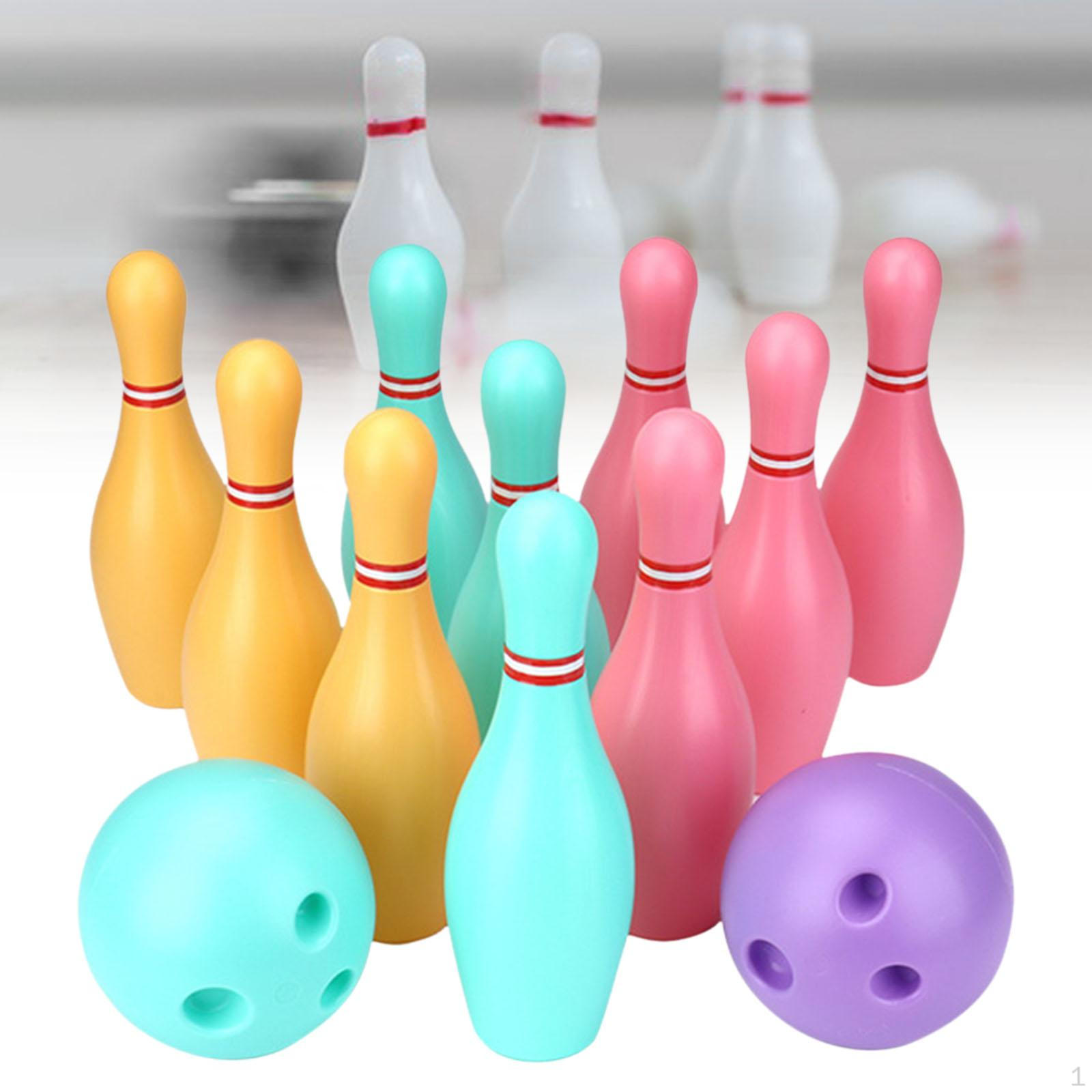 

Kids Bowling Set Pins and Balls Small Friends Play Sports Game Backyard Activities for Party