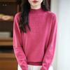 A New Style of Women's Autumn and Winter Hollowed-out Knitted Sweater Paired with A Base Layer A Pullover Long-sleeved and Semi-high-neck Sweater