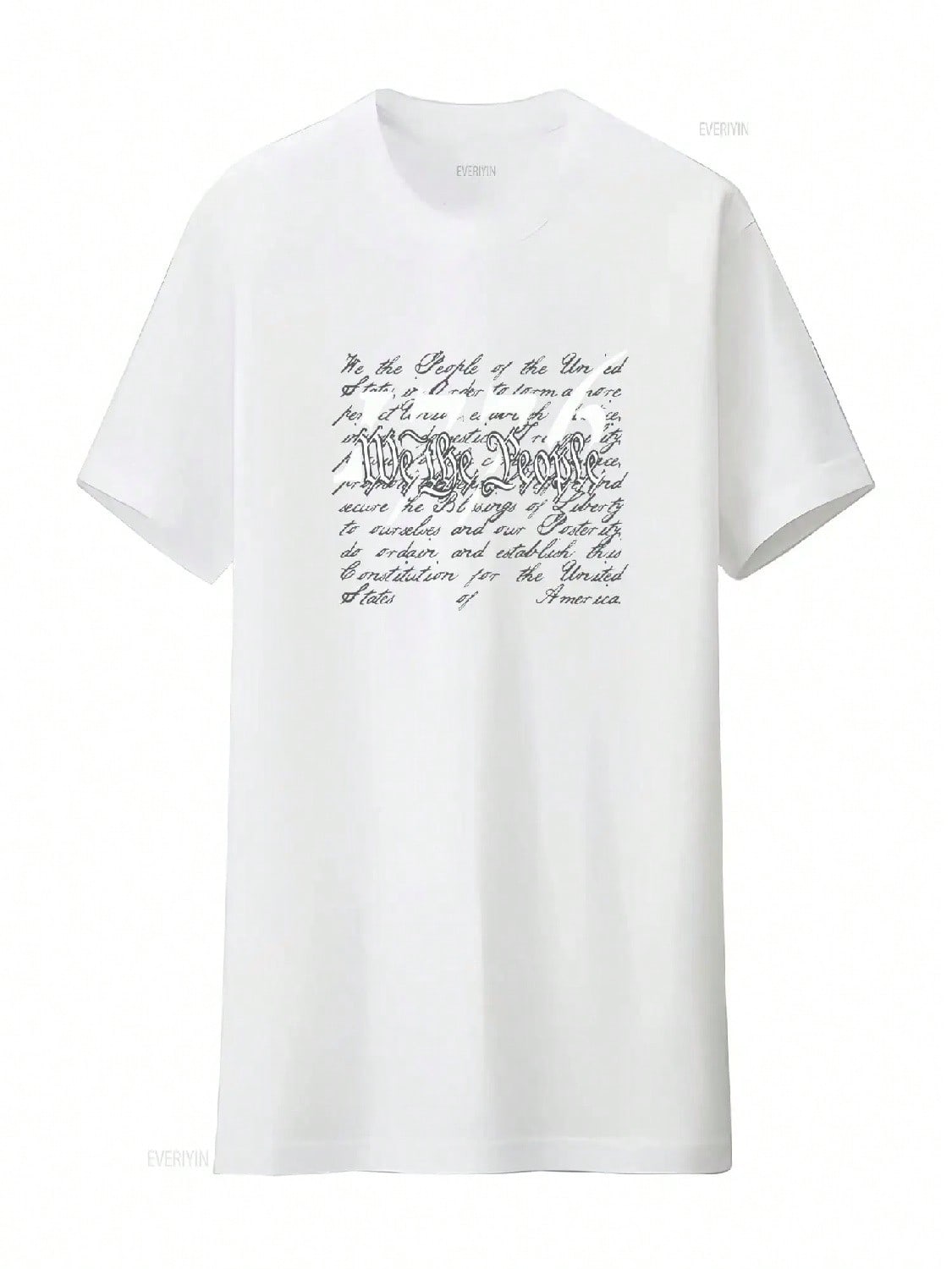 Preamble To The US Constitution 1776 We People T Shirt Vintage Washed Stylish Streetwear Graphic Top For Everyday Wear S разноцветный