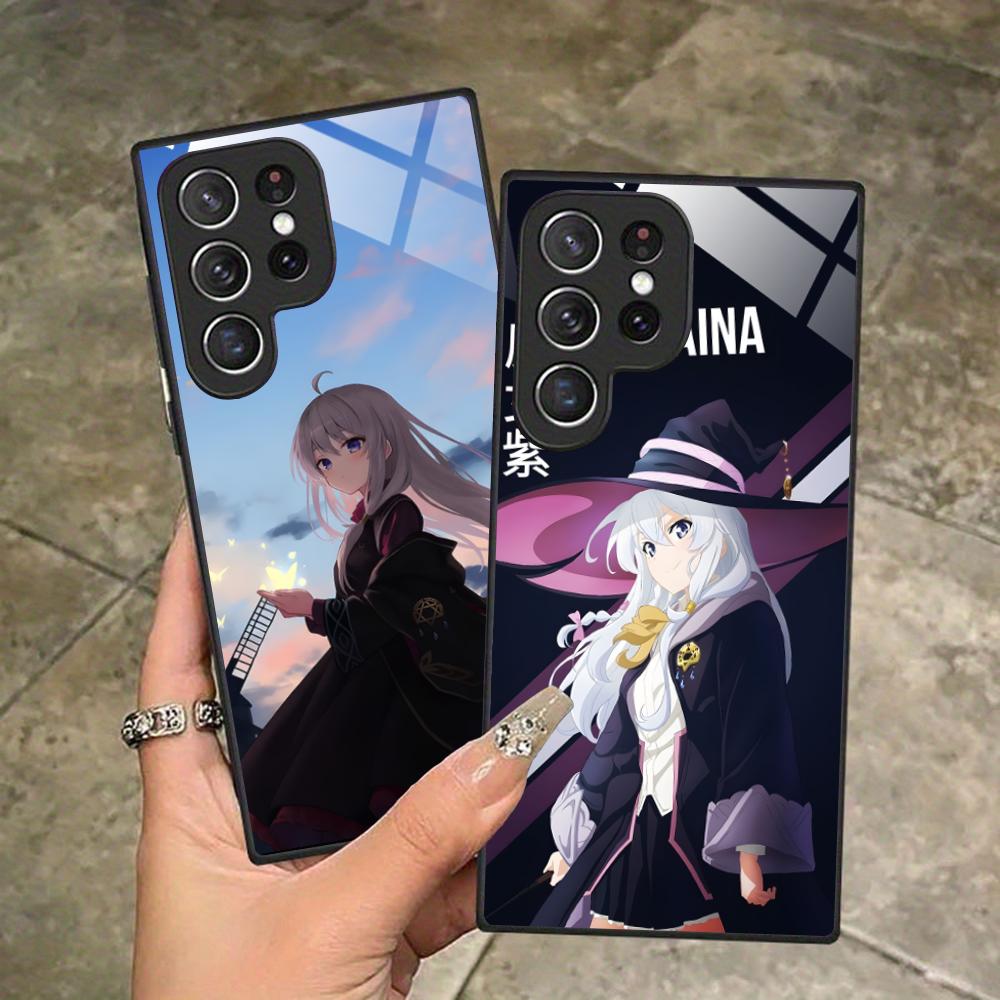 Wandering Witch Elaina Glass Mobile Phone Case for Samsung Galaxy A56 55 54 53 52 51 36 35 34 23 16 15 5G Colorful Cover