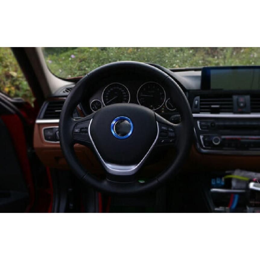 Steering Wheel Horn Blue Aluminum Fit For BMW 3 4 Series GT Trim Cover 13-