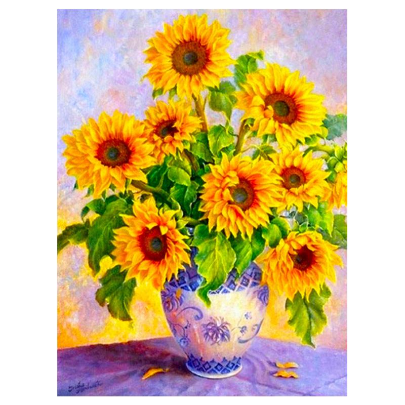 5D bricolaj pictură cu diamant floarea soarelui kit punct de cruce complet broderie mozaic flori imagine de strasuri cadou Home Decor