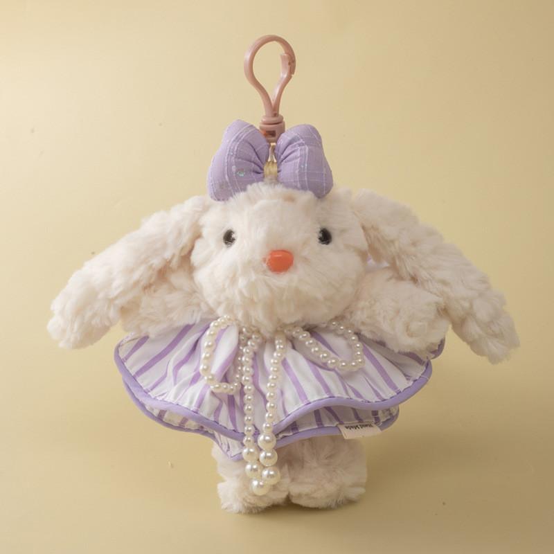 Cute Plush Bunny Bag Charm With Long Fur Material For Couples Gift