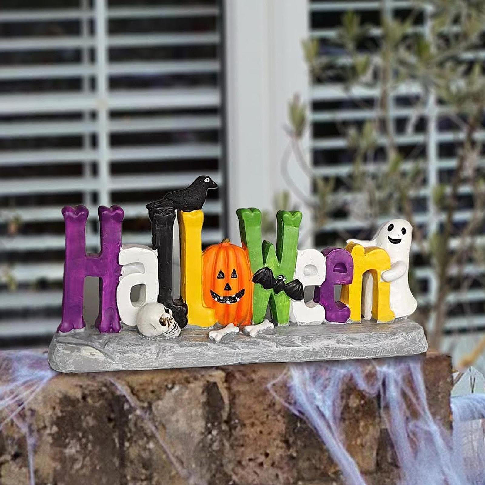 

Хэллоуин Статуэтка Настольное украшение Полимерная фигурка Ремесла Скульптура Декоративная для камина Офиса