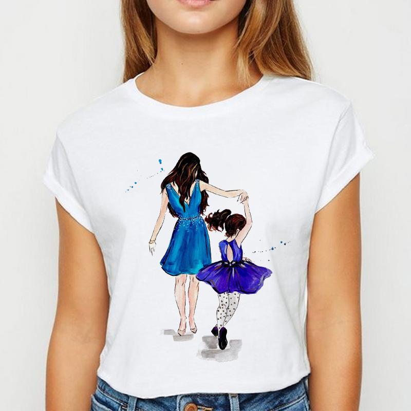 T-Shirts Women 90S Casual Ladies Cute Girls Fashion Clothes Graphic Tshirt Top Elegant Lady Print Leisure Female Tee T-Shirt